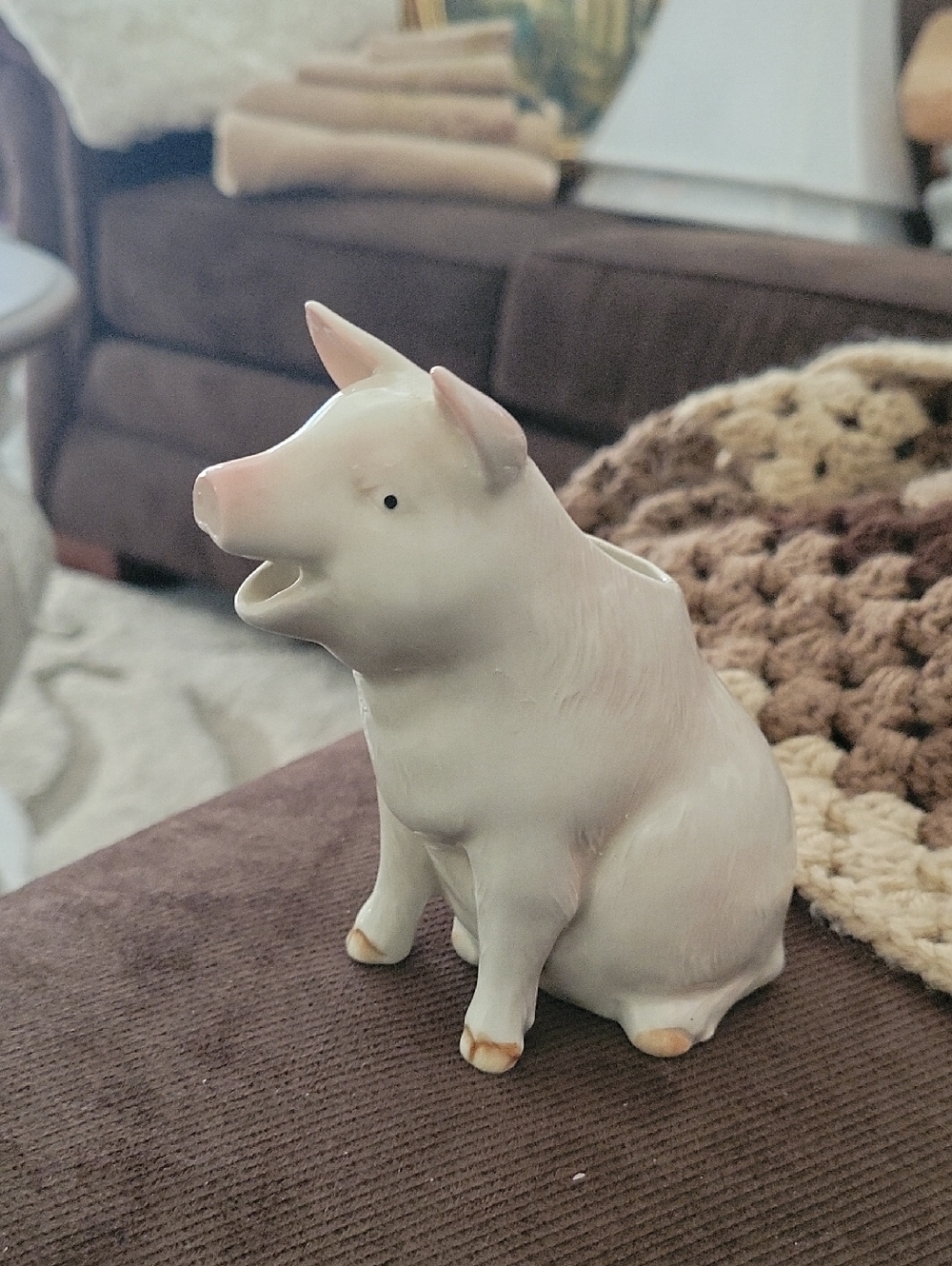 Otagiri White Porcelain Pig CREAMER ...VINTAGE